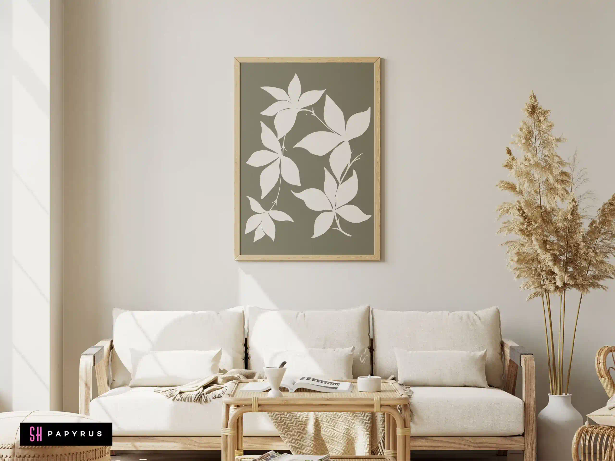 Charming Retro Daisy Pattern in Cream & Olive