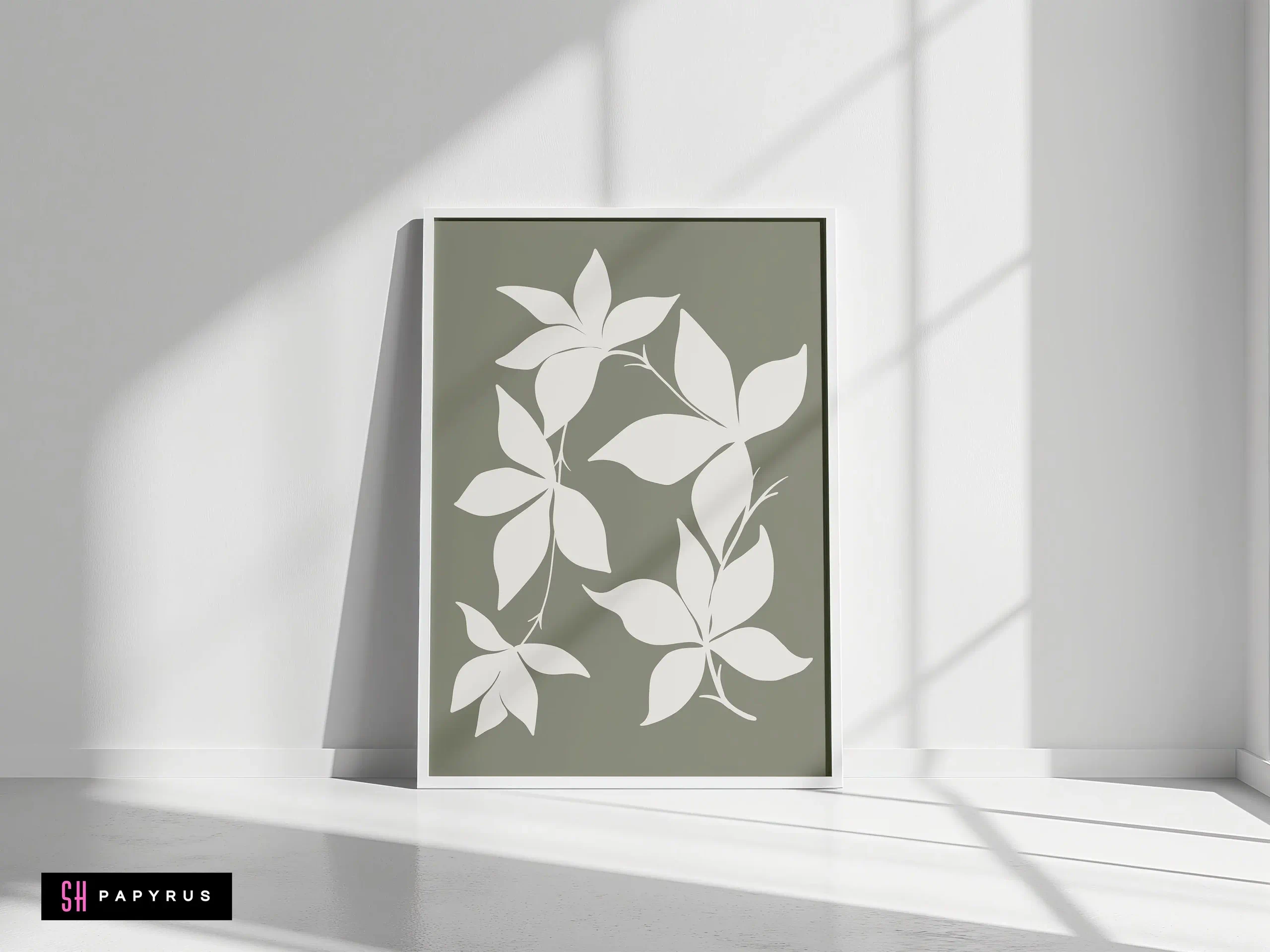 Charming Retro Daisy Pattern in Cream & Olive