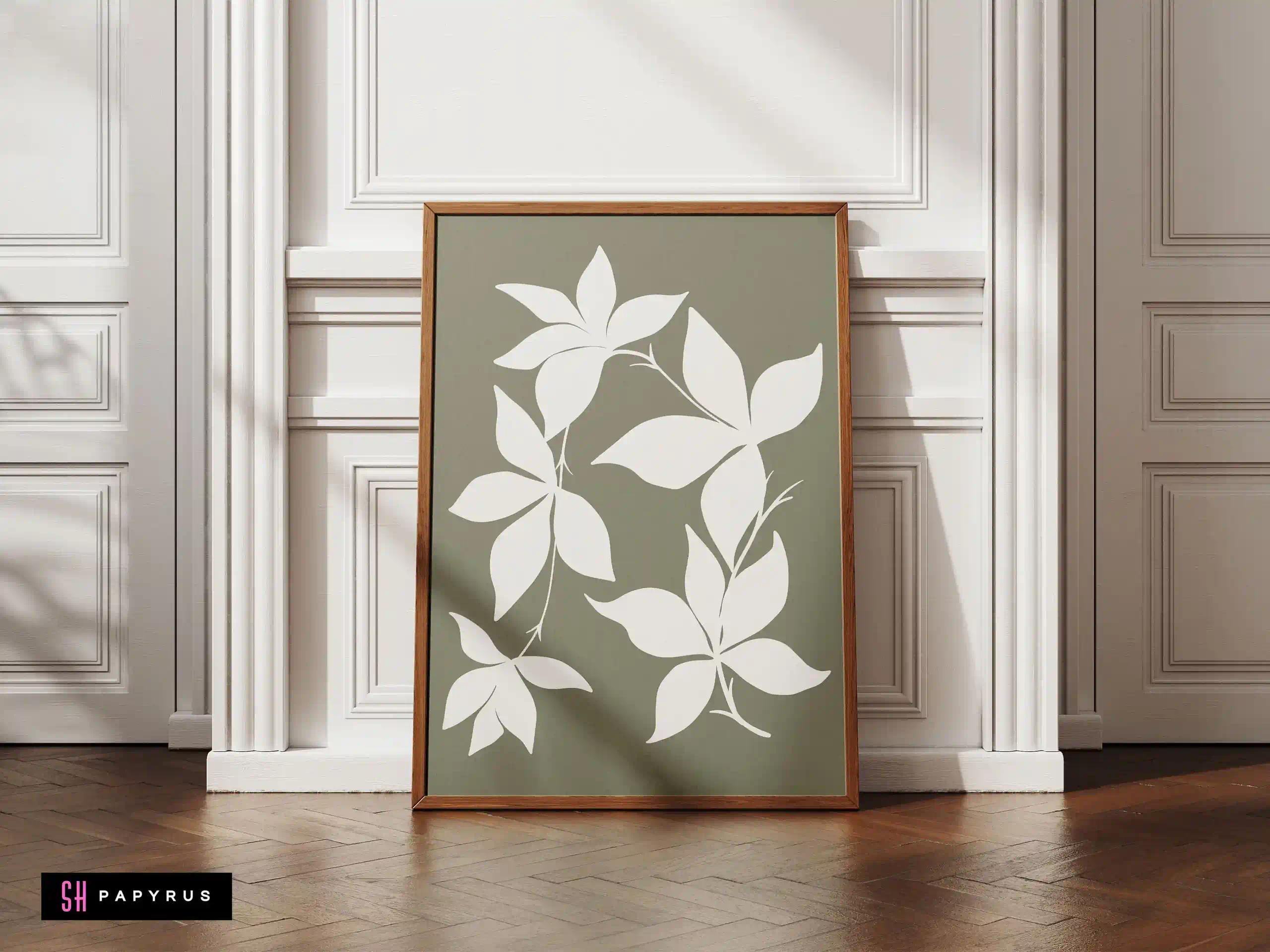 Charming Retro Daisy Pattern in Cream & Olive