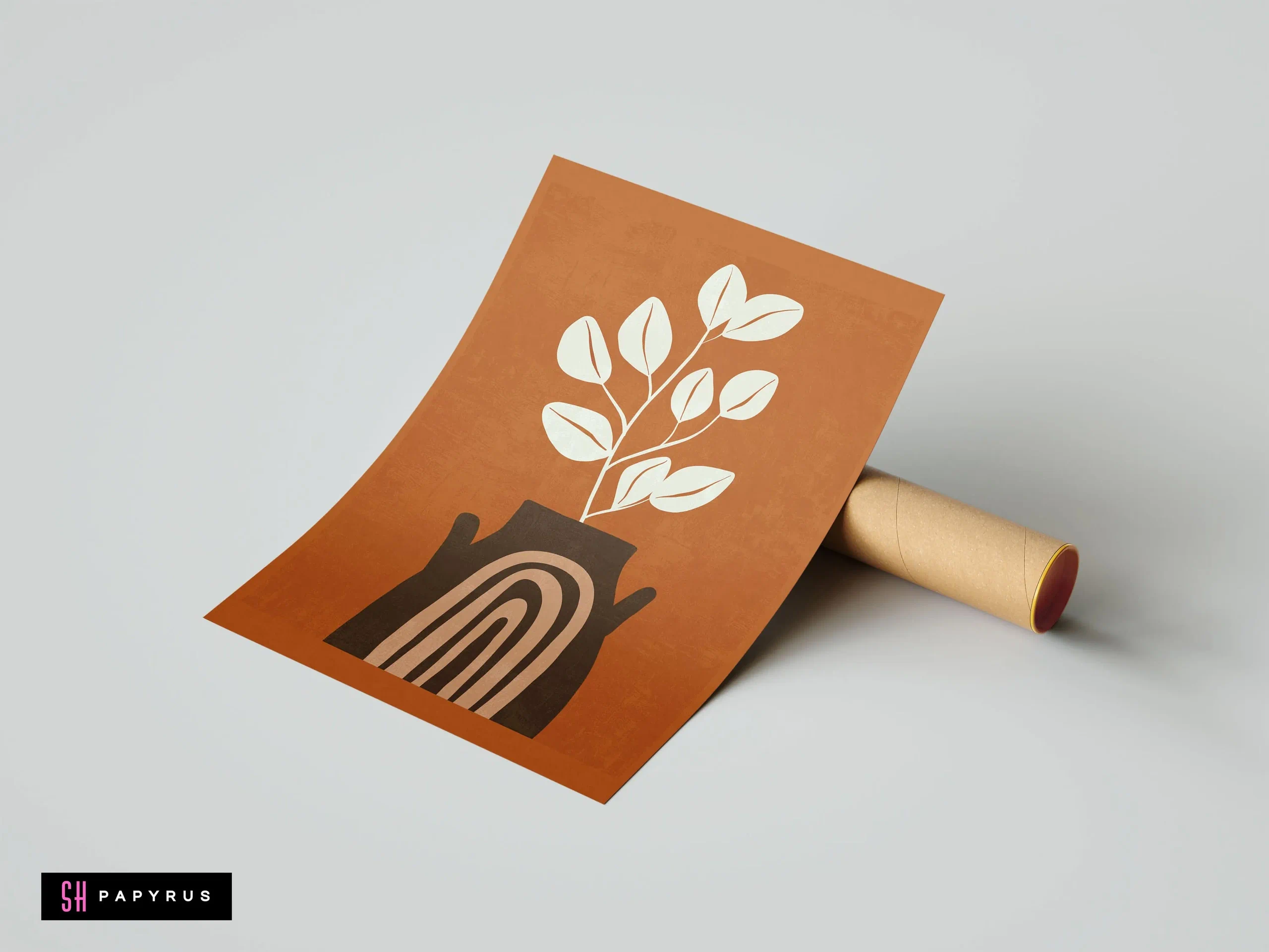 Modern Abstract Vases with Botanicals Art Print