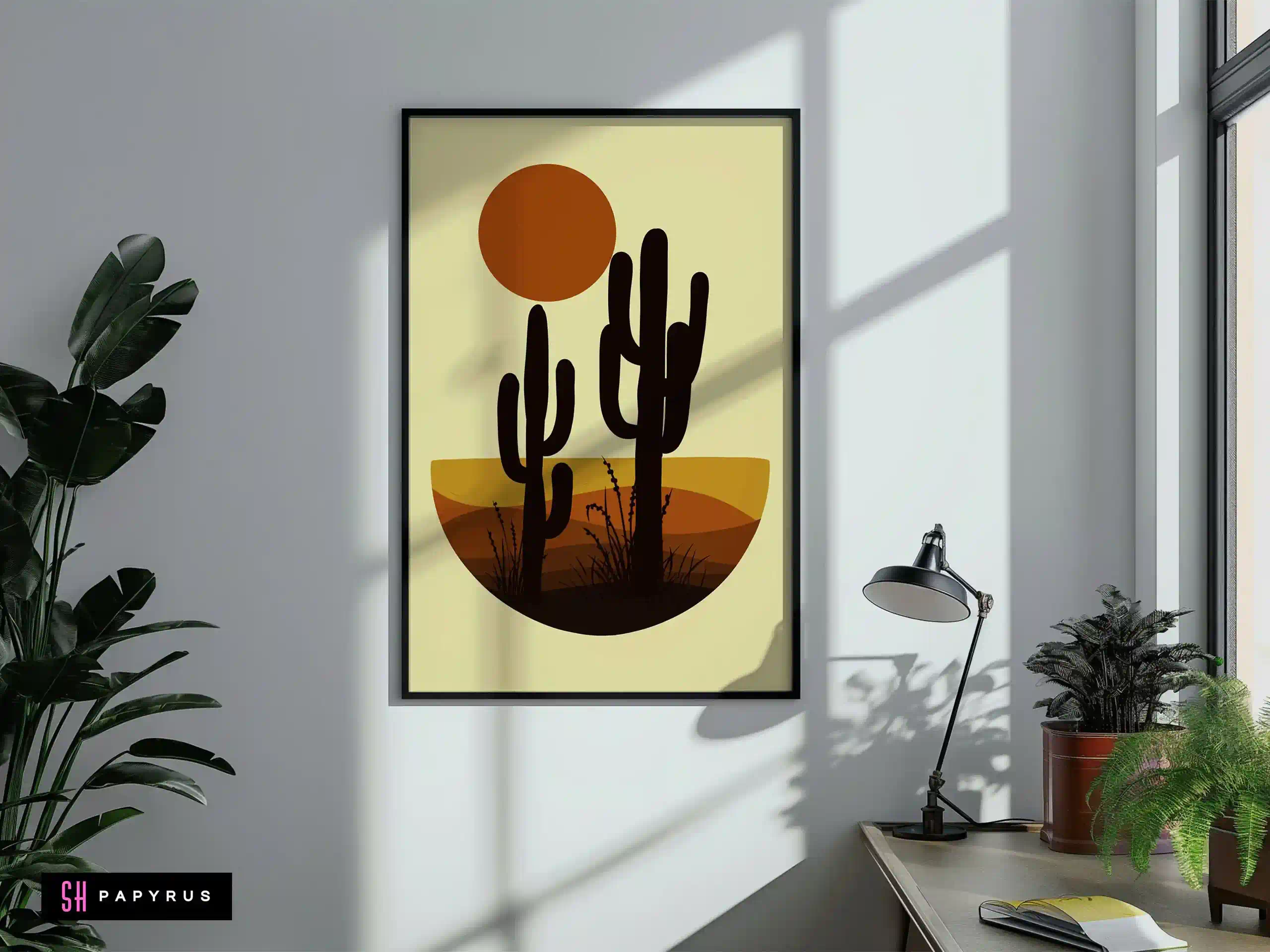 Striking Black Leaves in Cream Pitcher Art Print