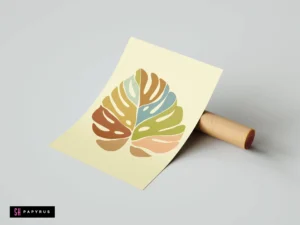 Textured Olive Green Floral Art Nouveau Print