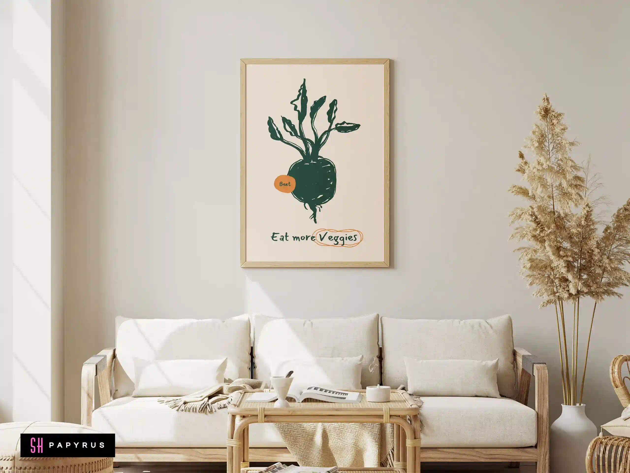 Minimalist Beet Art Print 'Eat More Veggies'