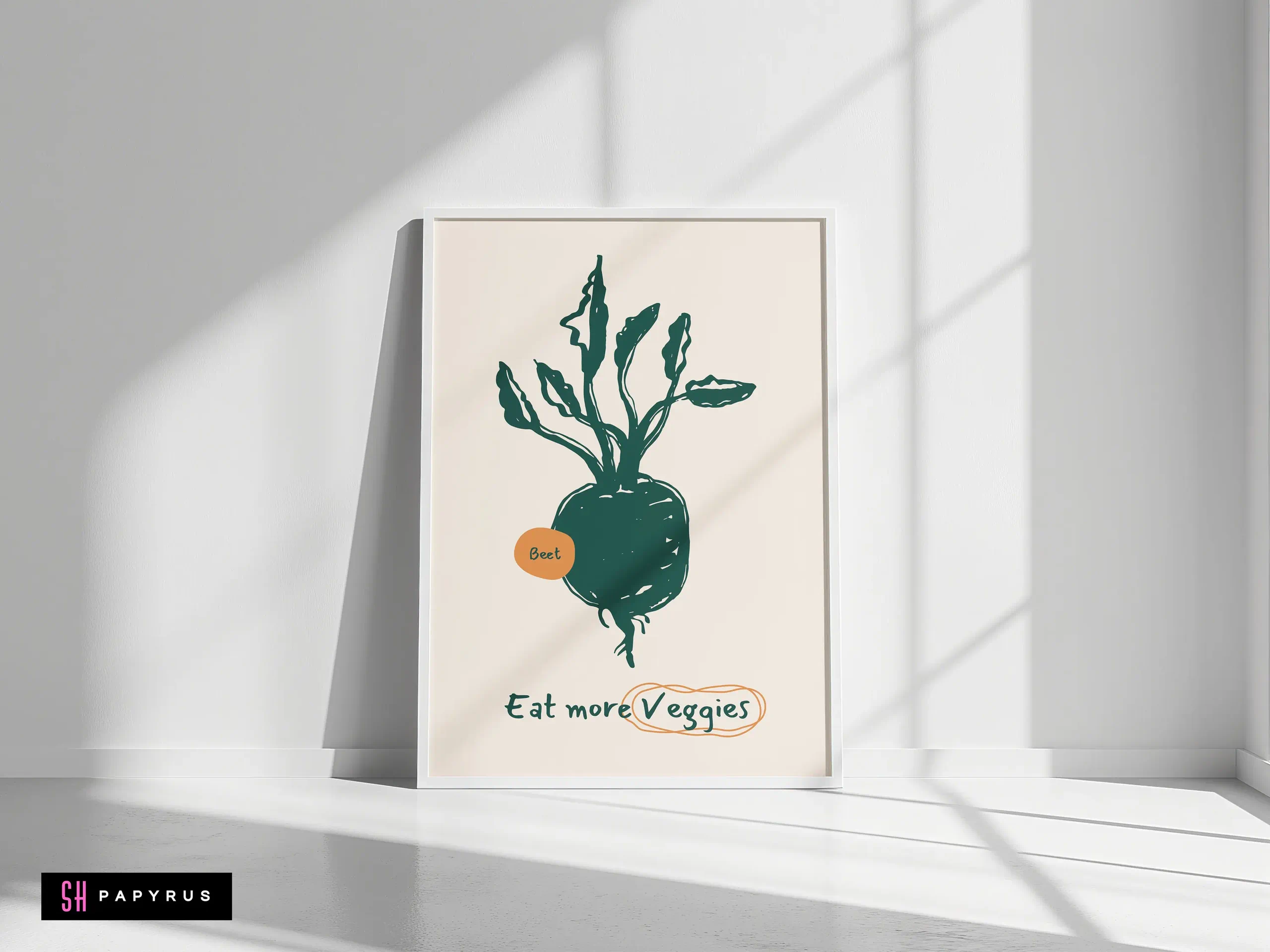 Minimalist Beet Art Print 'Eat More Veggies'