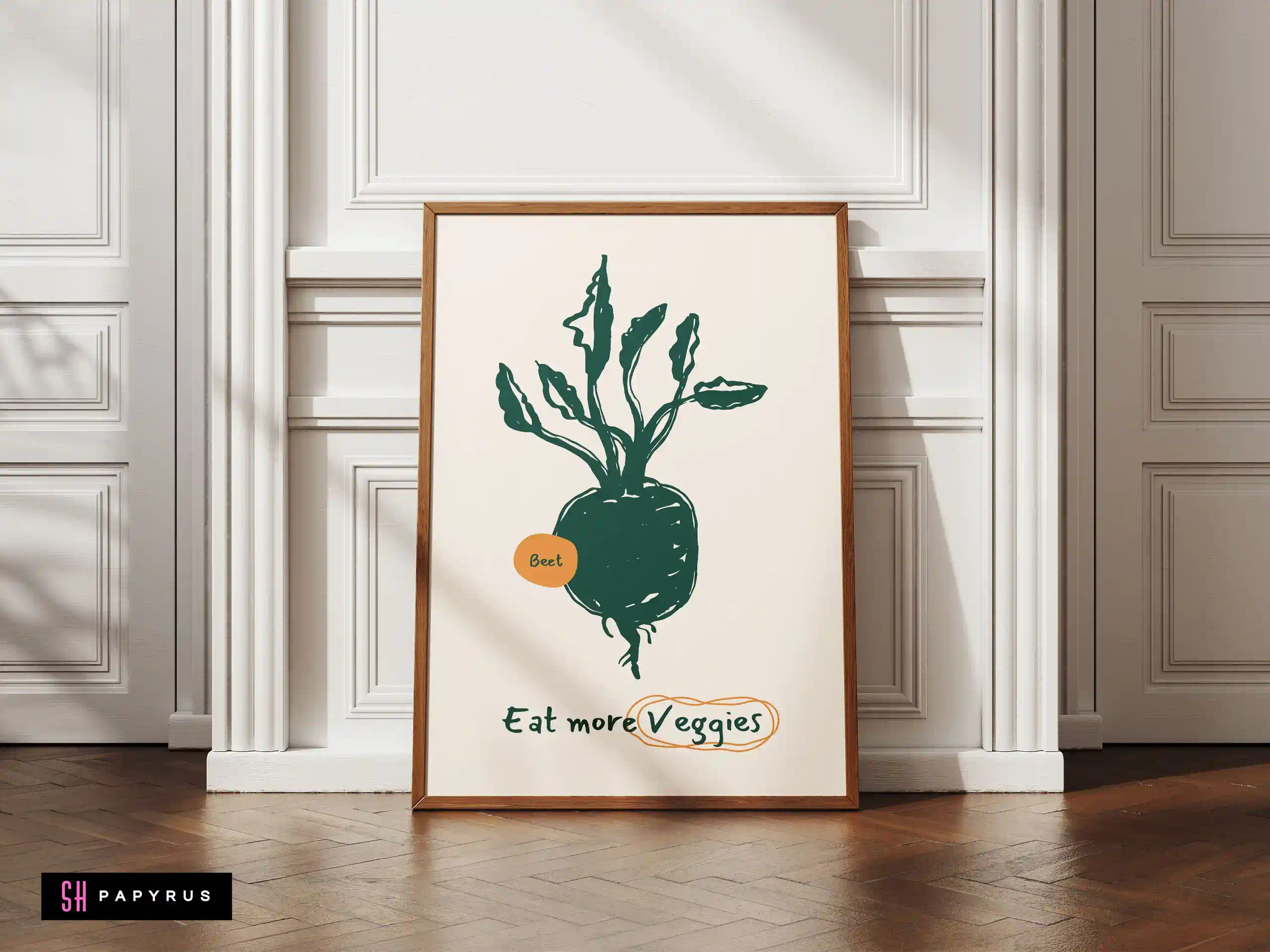 Minimalist Beet Art Print 'Eat More Veggies'