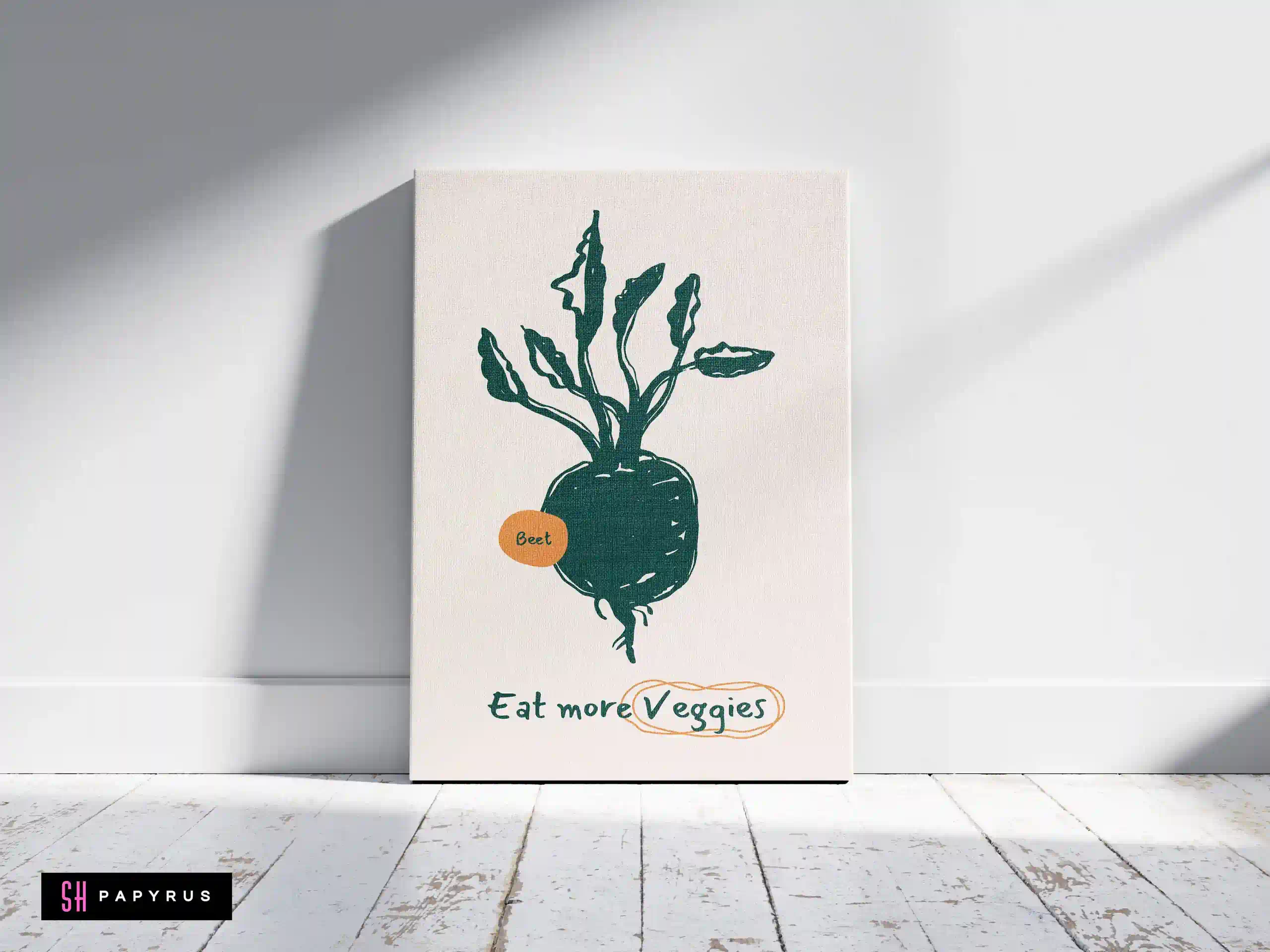 Minimalist Beet Art Print 'Eat More Veggies'