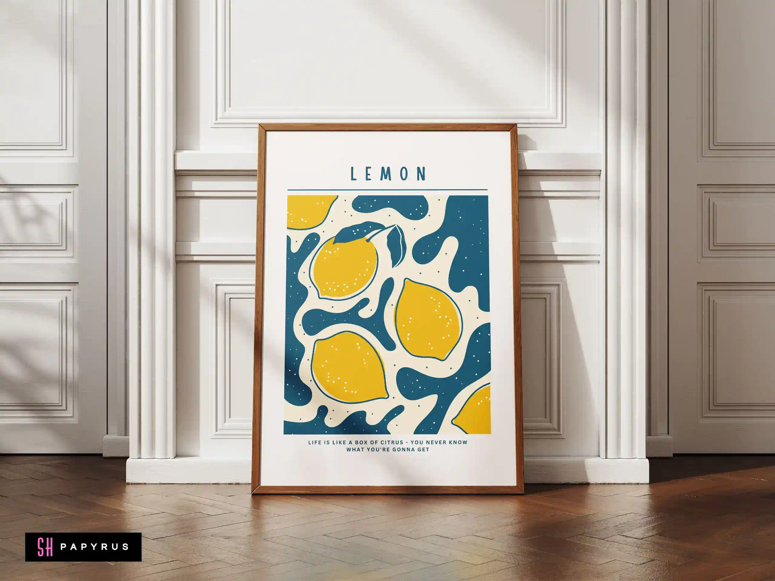 Vibrant Retro Lemon Pop Art Print with Funny Quote