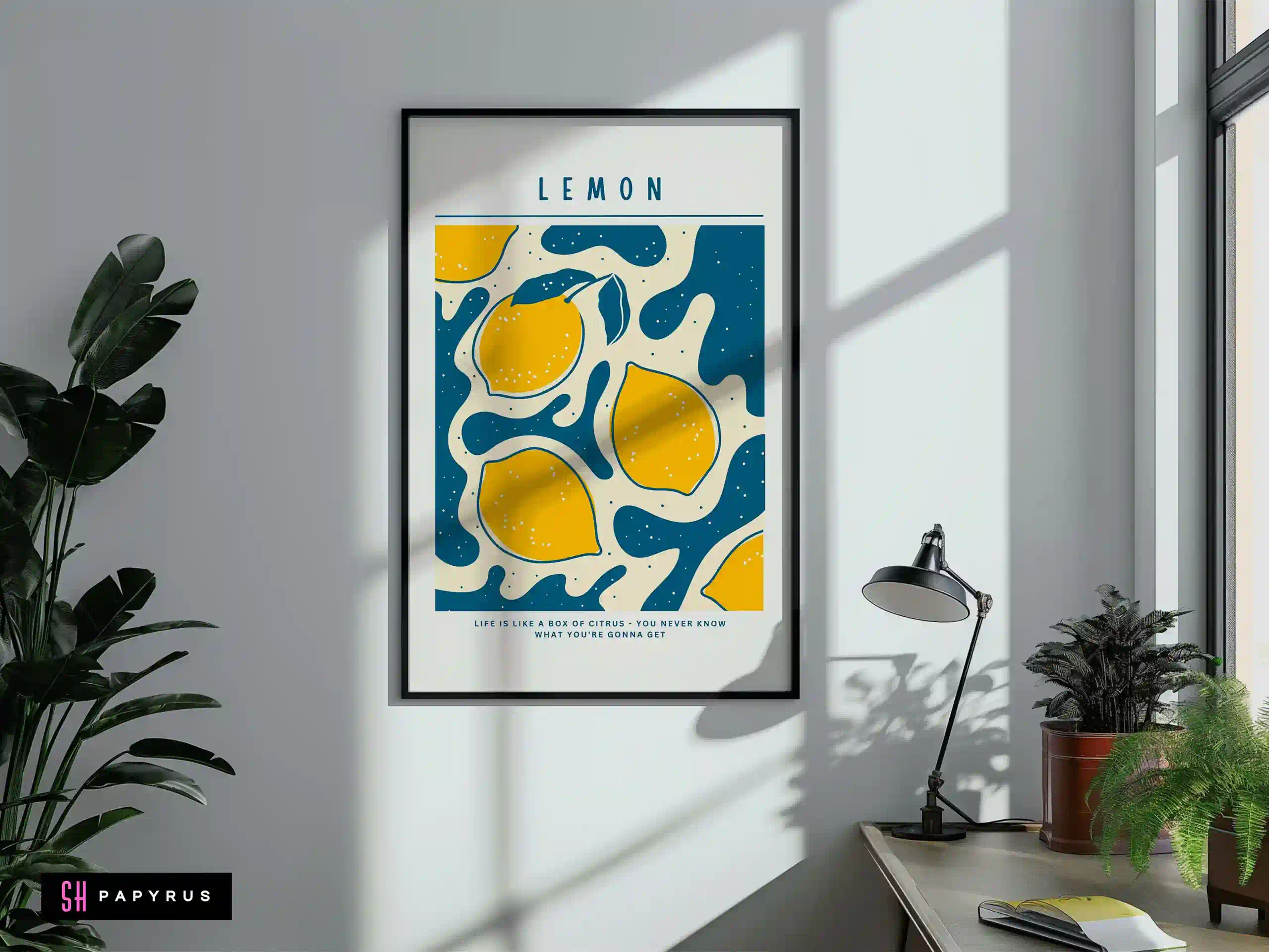 Vibrant Retro Lemon Pop Art Print with Funny Quote