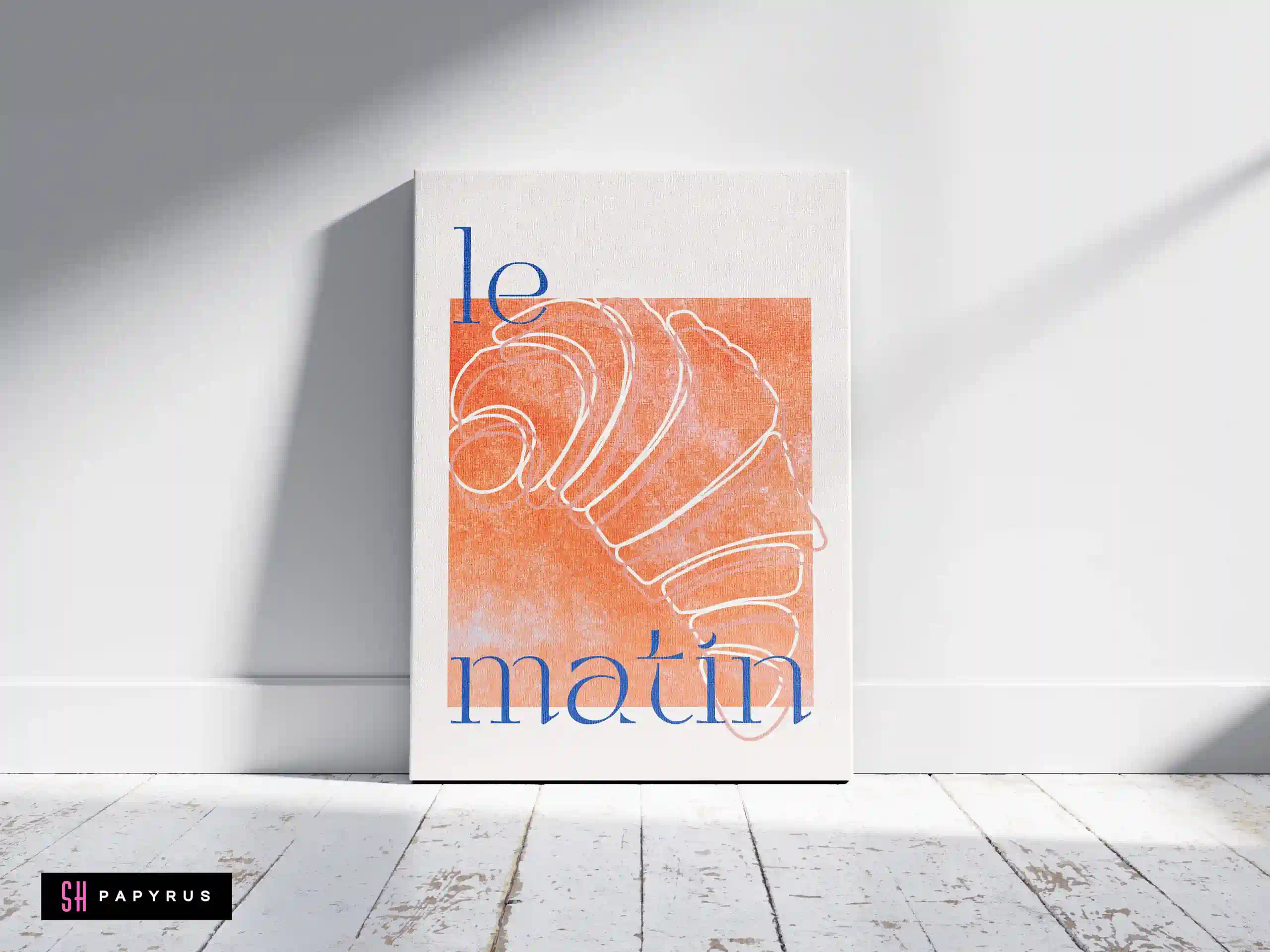 Chic French Croissant 'Le Matin' Line Art Print