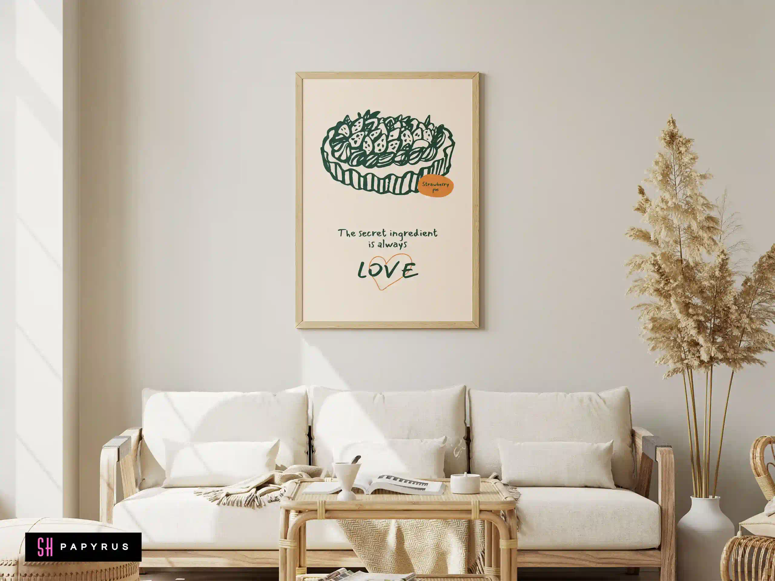 Charming Strawberry Pie 'Secret Ingredient is Love' Art