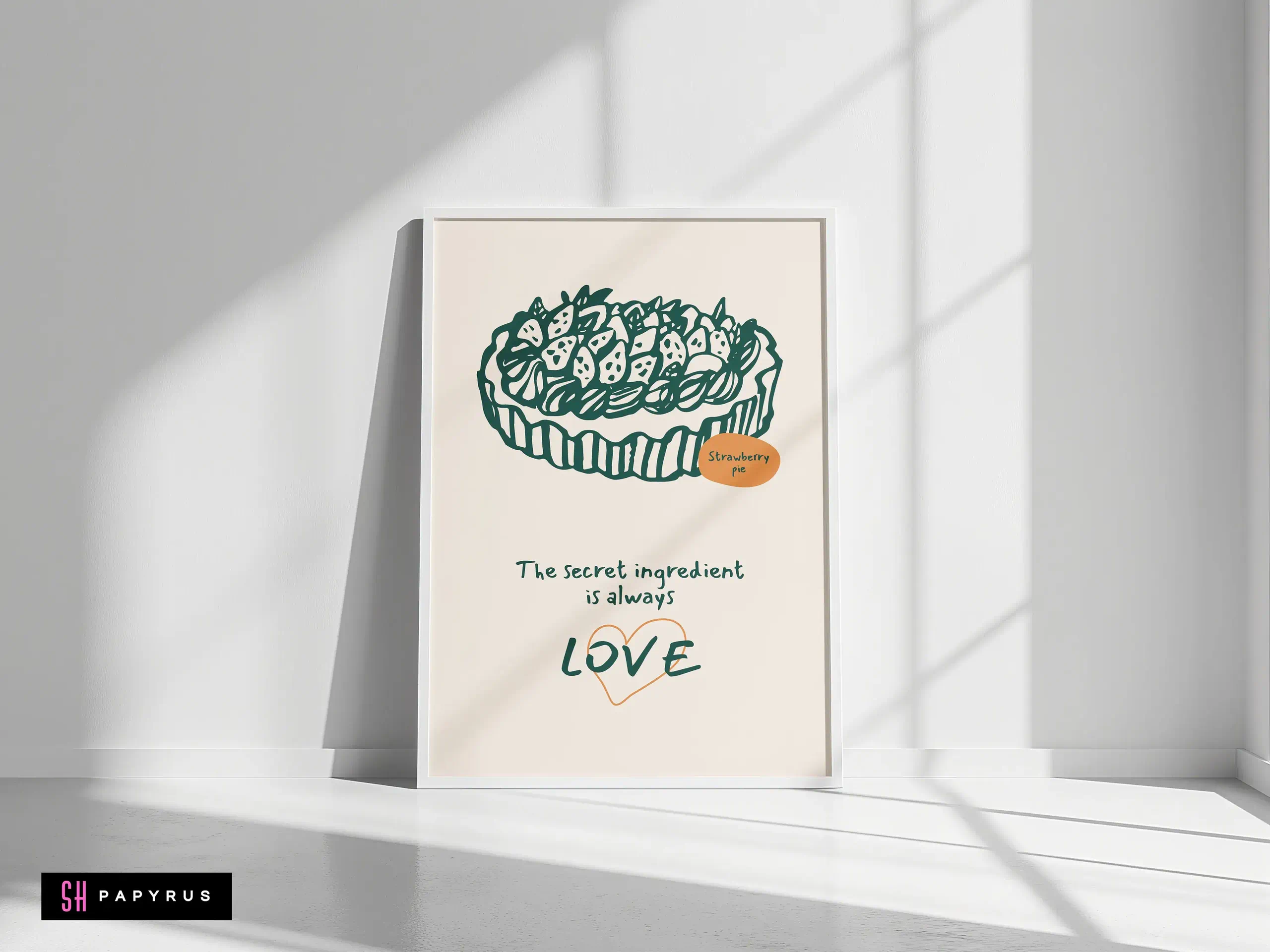 Charming Strawberry Pie 'Secret Ingredient is Love' Art