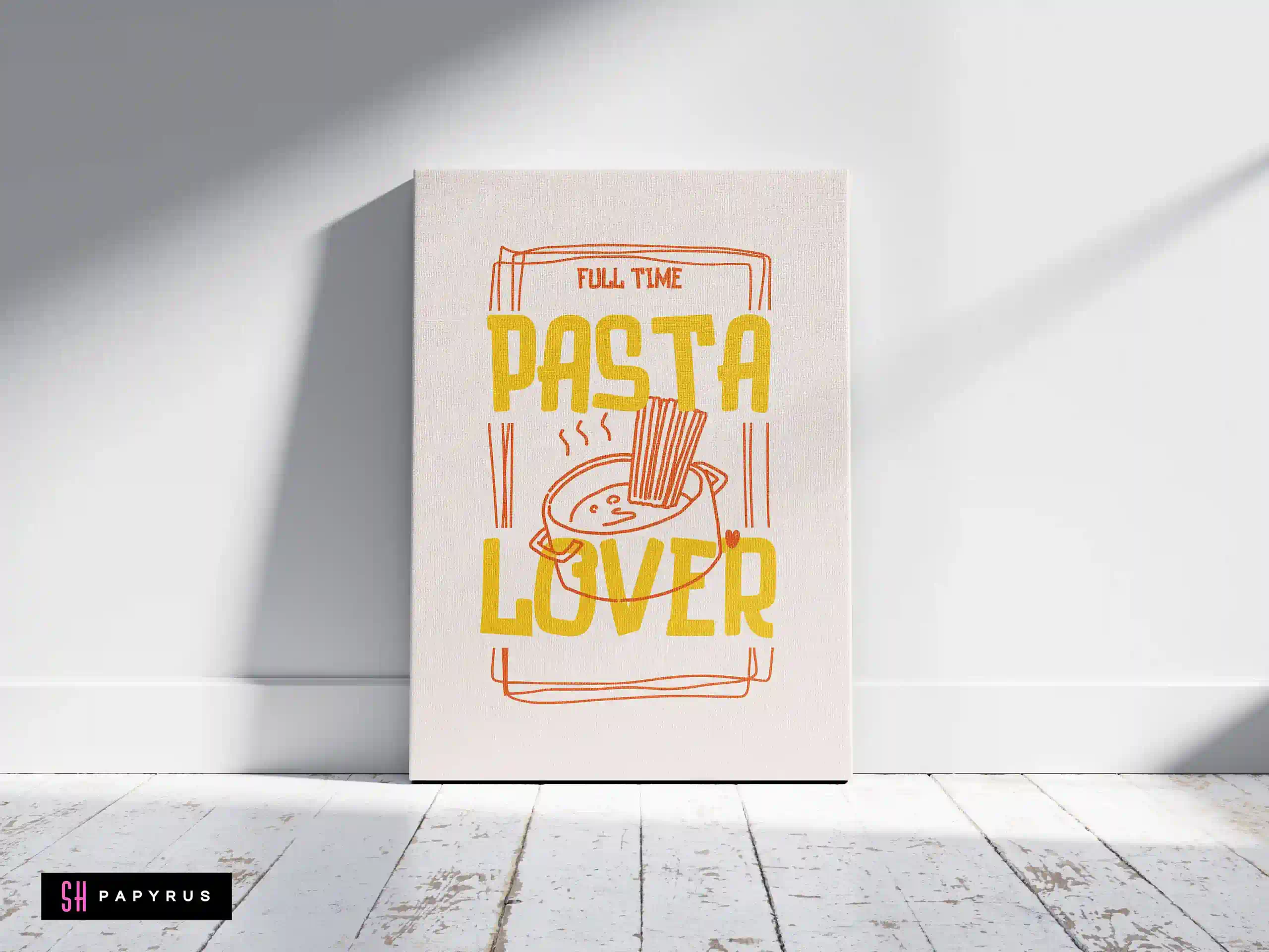 Funky Retro 'Full Time Pasta Lover' Kitchen Art