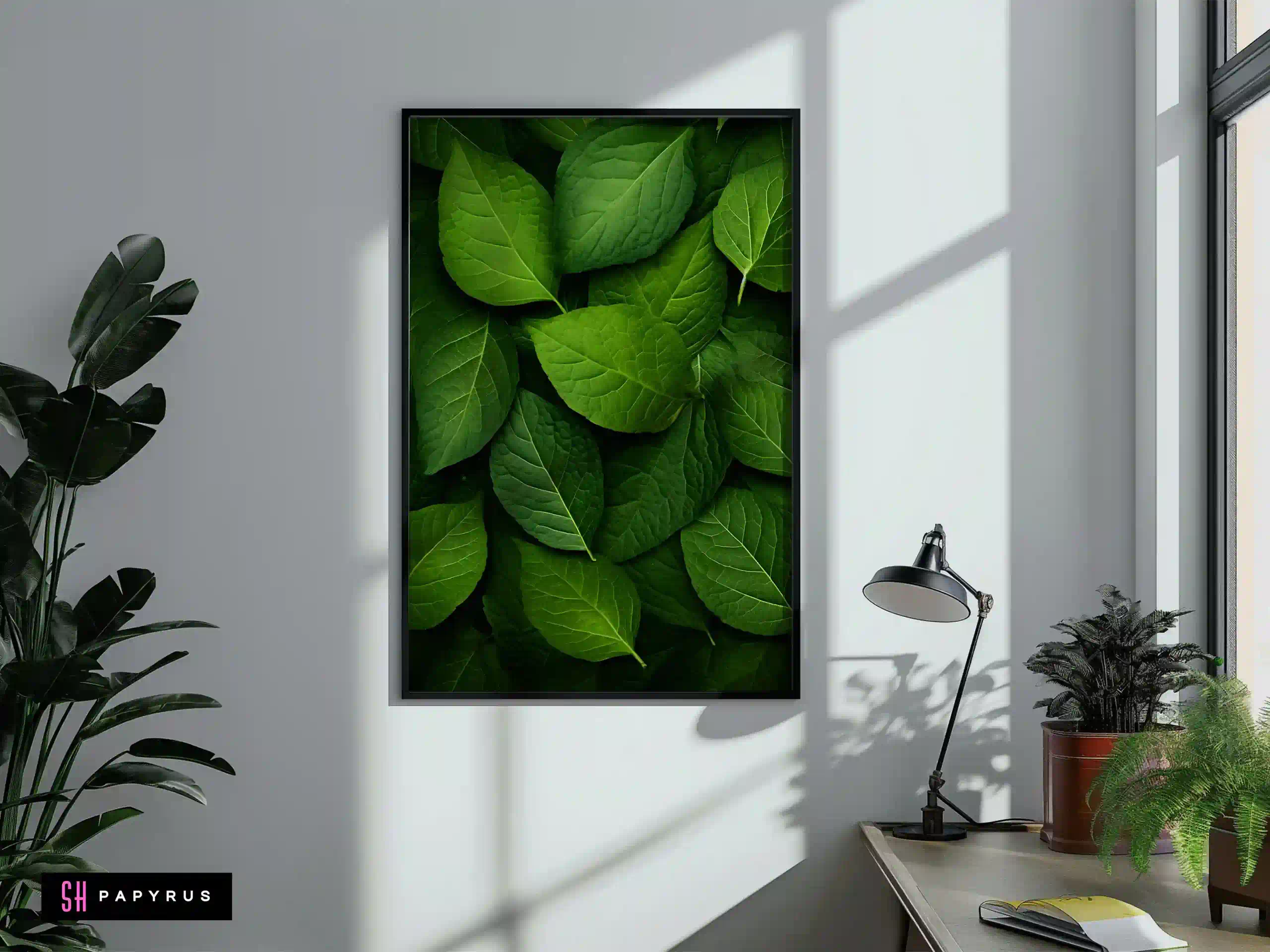 Lush Deep Green Ferns Close-Up Nature Print