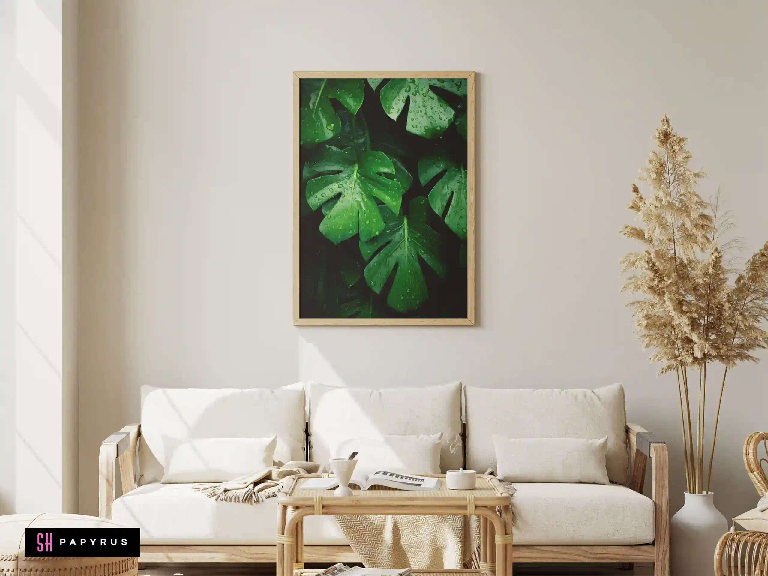 Bright Green Hydrangea Leaves Close-Up Nature Print