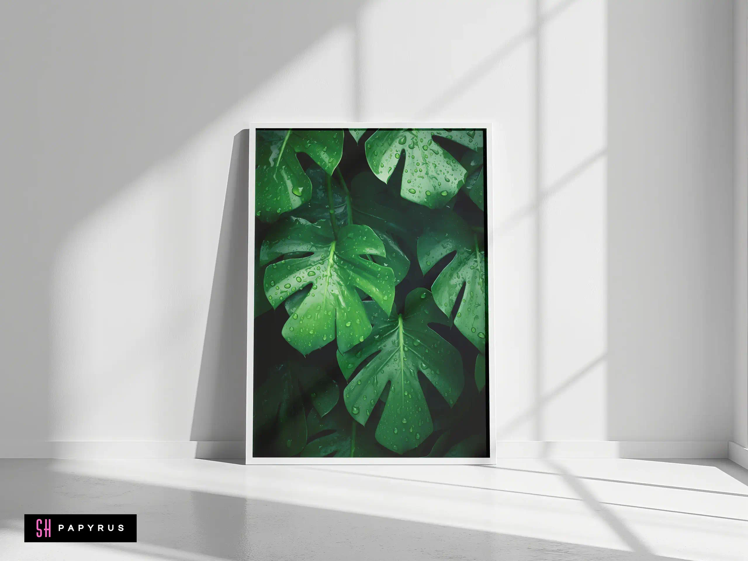 Bright Green Hydrangea Leaves Close-Up Nature Print