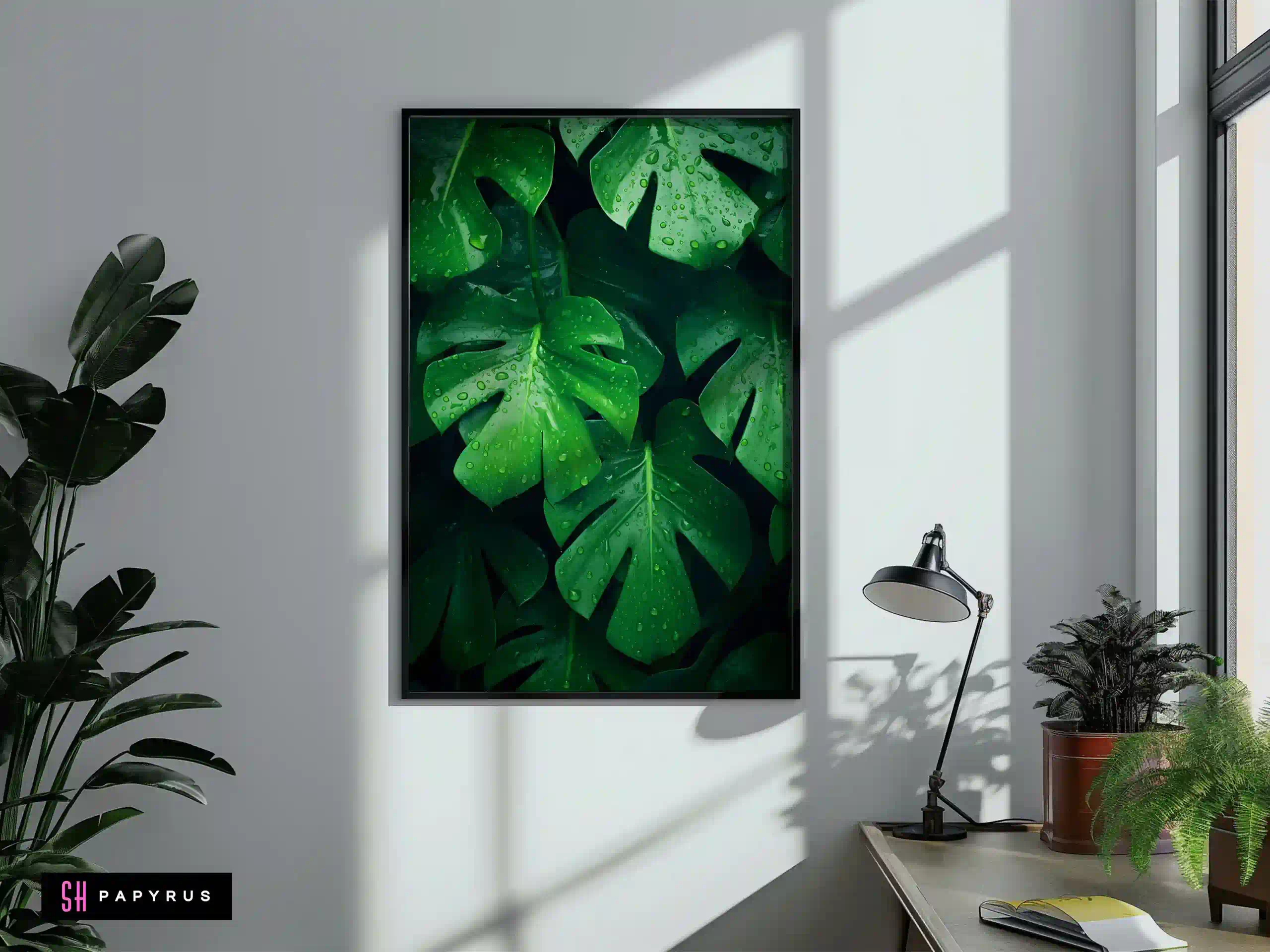 Bright Green Hydrangea Leaves Close-Up Nature Print