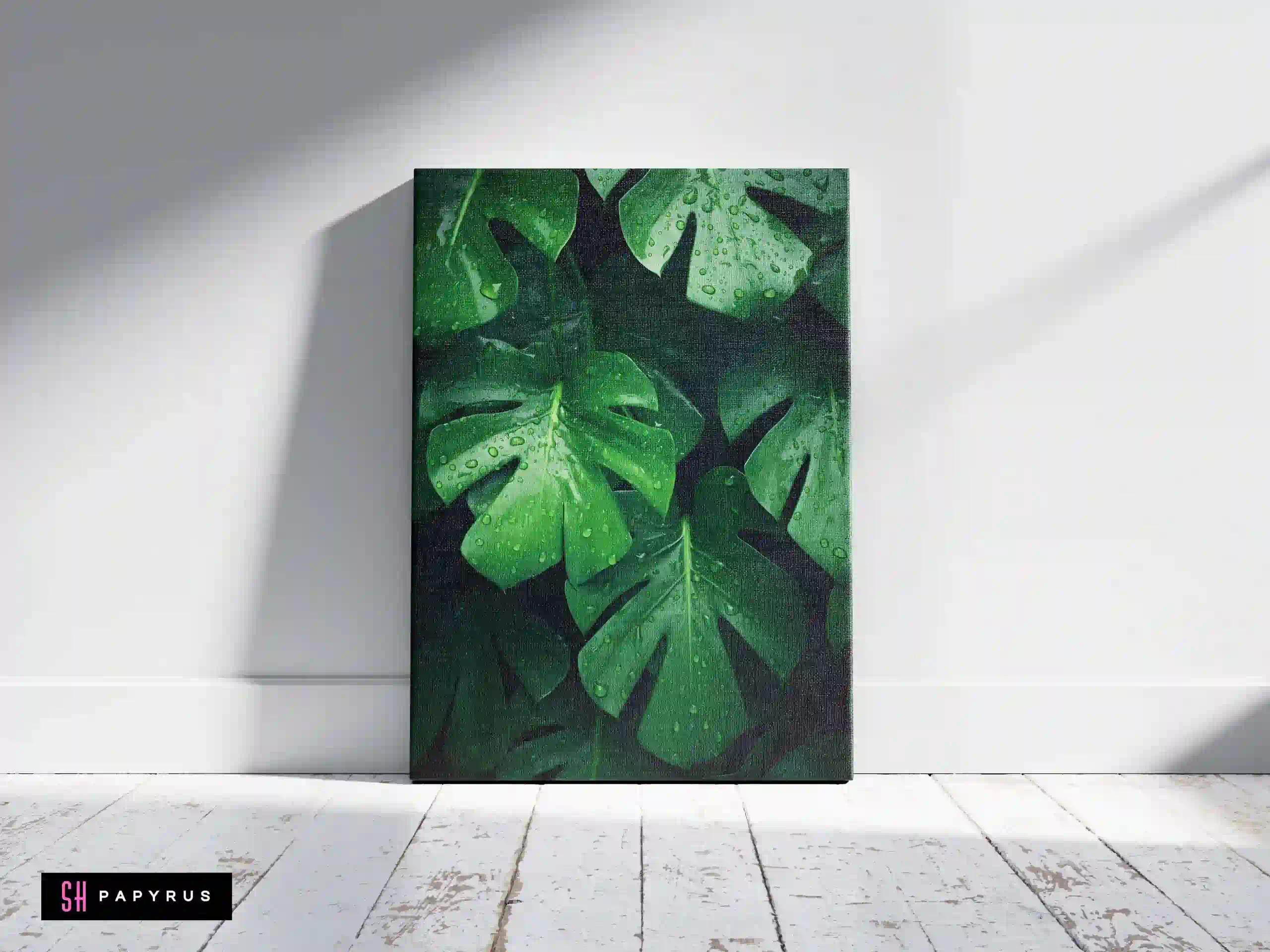 Bright Green Hydrangea Leaves Close-Up Nature Print
