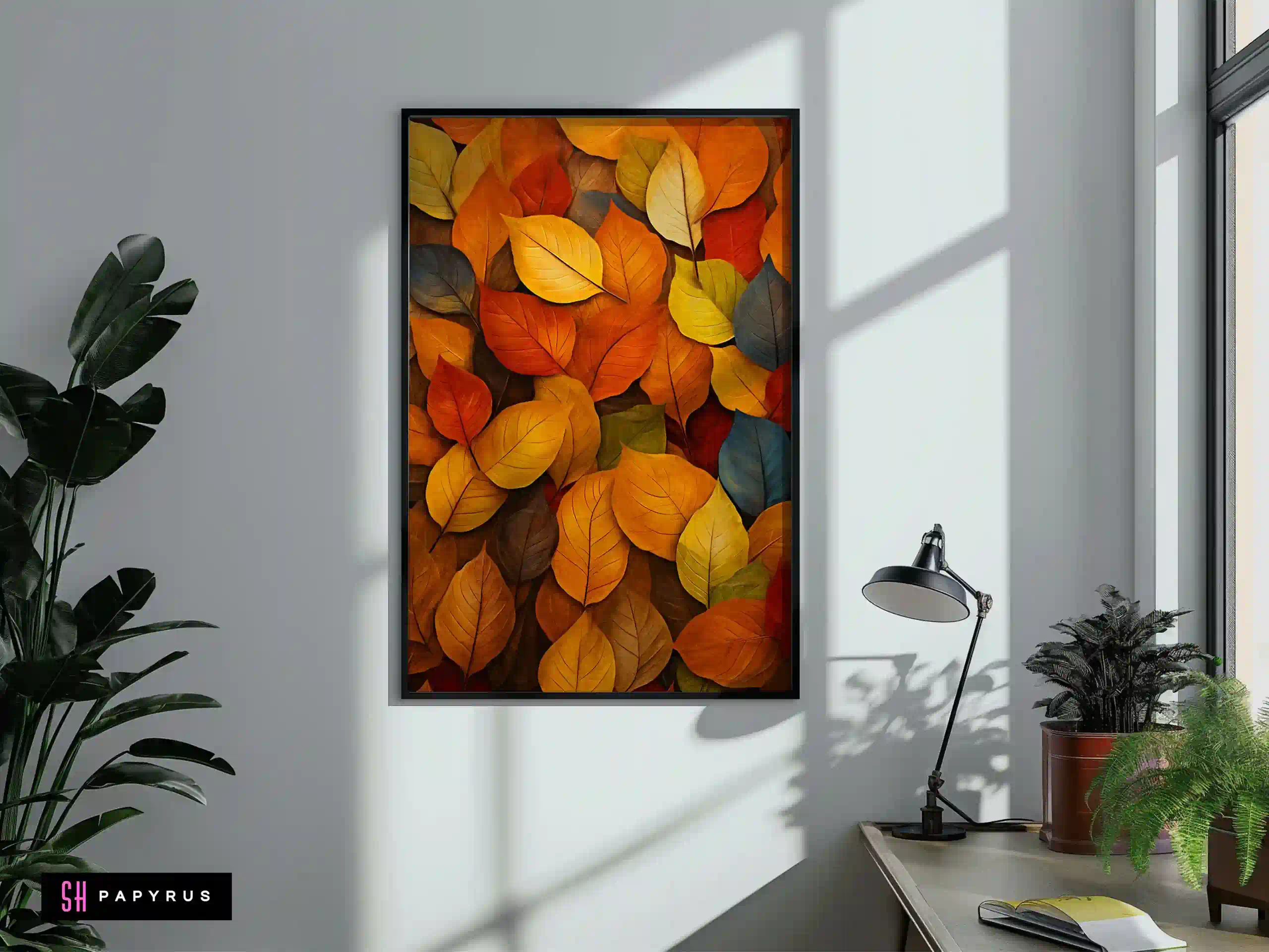 Vibrant Monstera Deliciosa Leaves with Raindrops Print