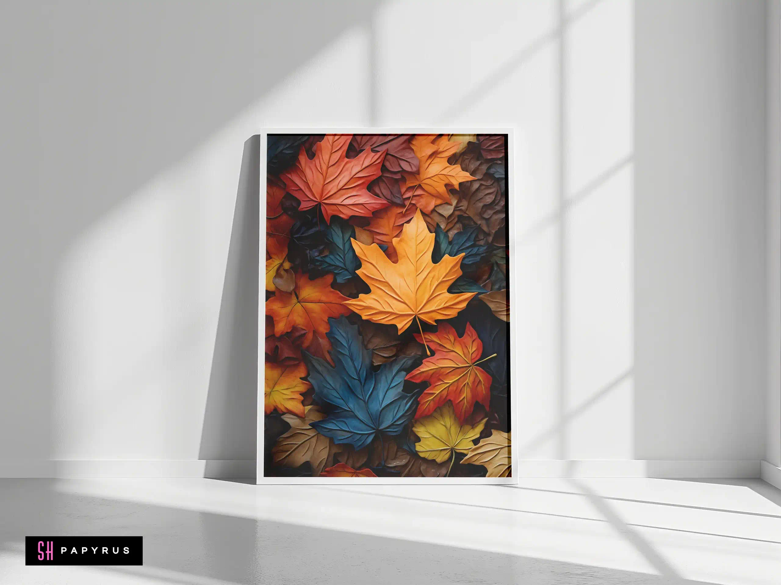 Abstract Bright Green Palm Leaves Nature Print