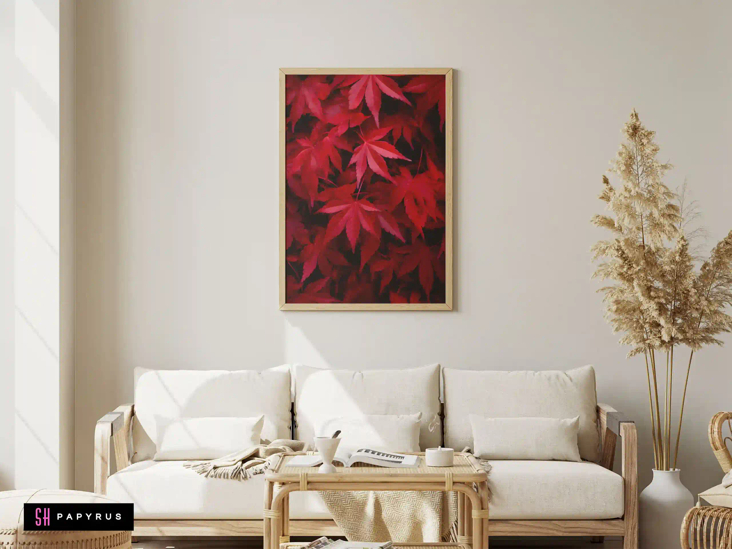 Rustic Autumn Maple Leaves Texture Art Print