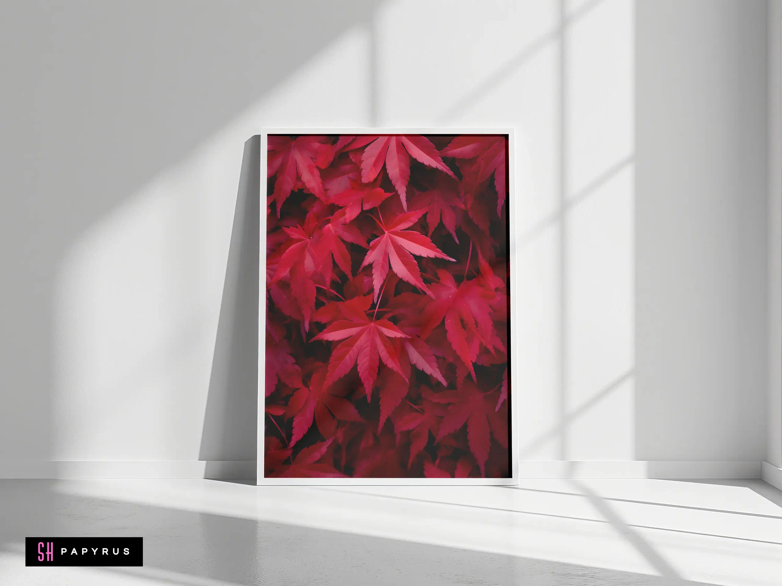 Rustic Autumn Maple Leaves Texture Art Print