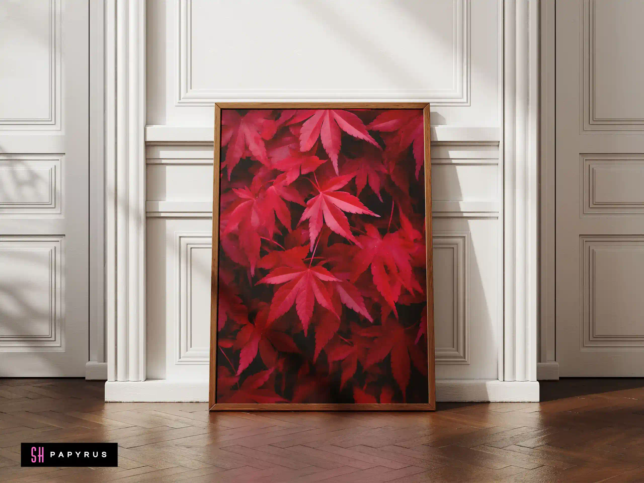 Rustic Autumn Maple Leaves Texture Art Print