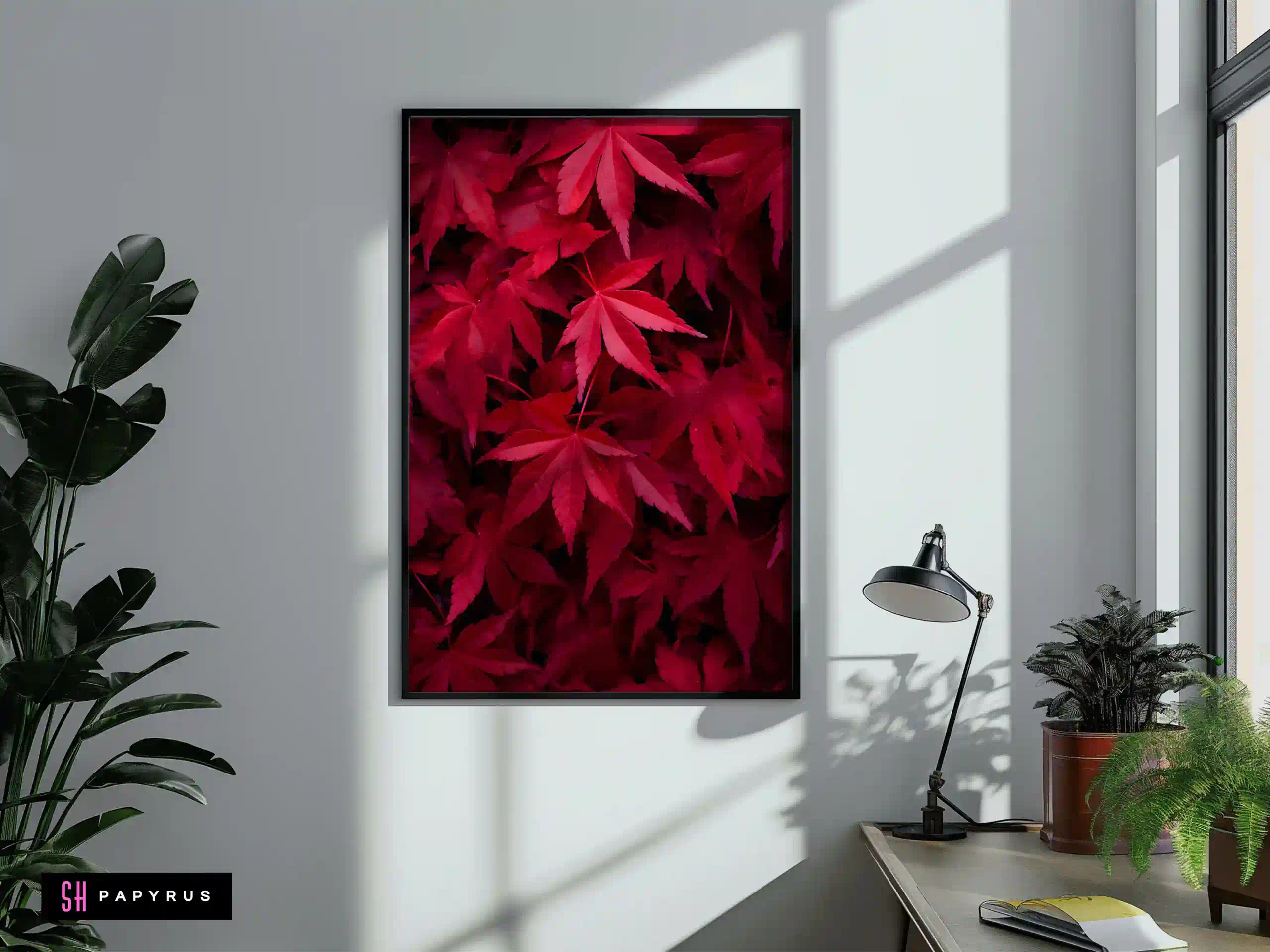 Rustic Autumn Maple Leaves Texture Art Print