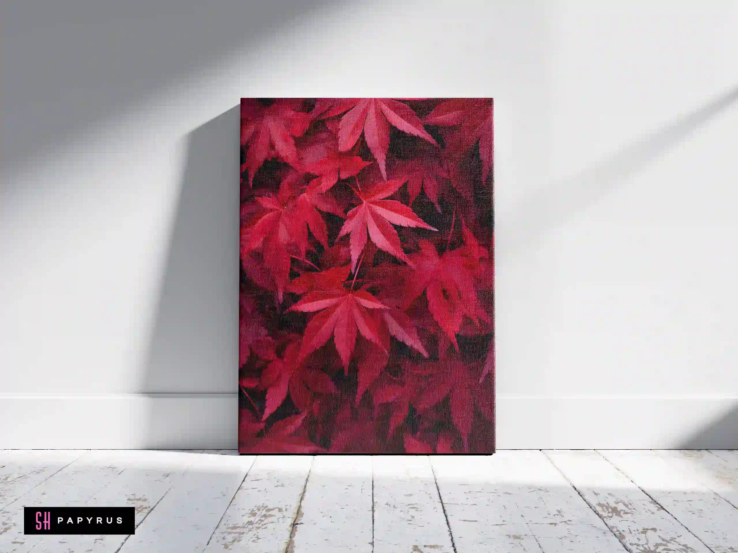 Rustic Autumn Maple Leaves Texture Art Print