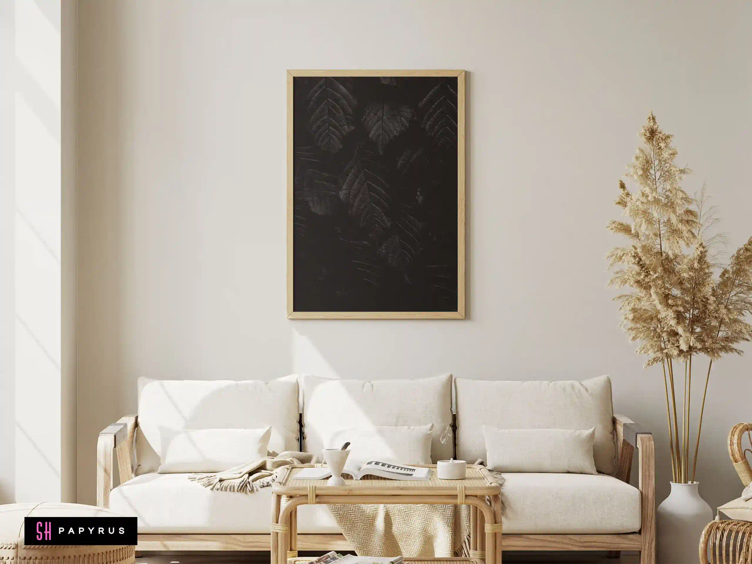 Abstract Monochrome Leaf Veins Texture Art Print