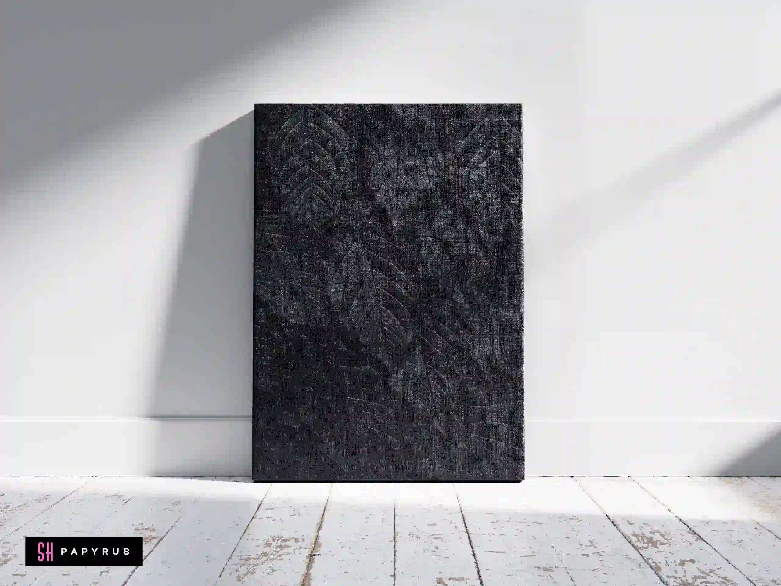 Abstract Monochrome Leaf Veins Texture Art Print