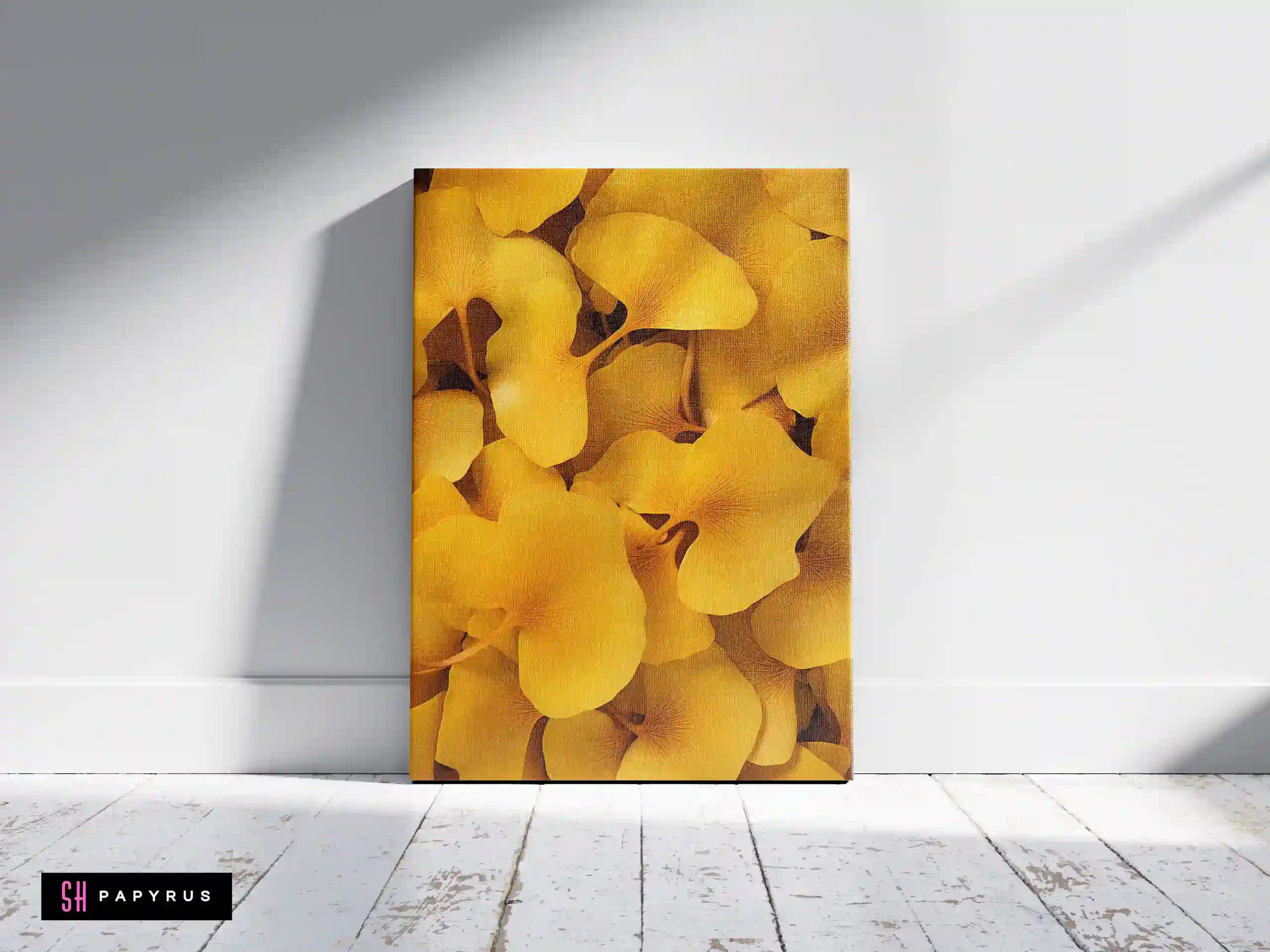 Elegant Gold Leaf Bas-Relief Texture Art Print